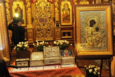 Встреча святынь Хиландарского монастыря Святой Горы Афон: